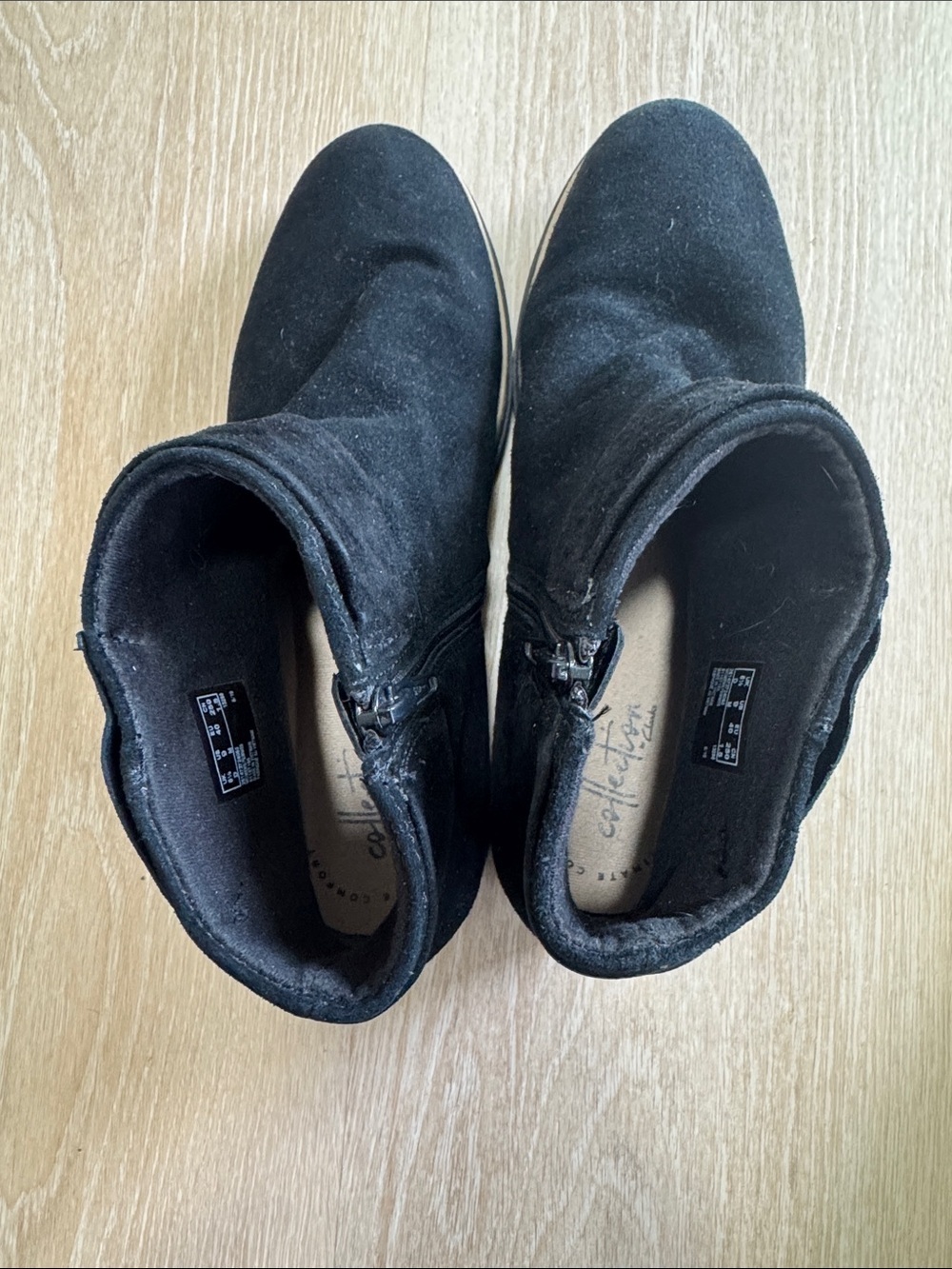 Clarks Black Suede Ankle Boots - Picture 4 of 5